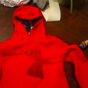Under armour boys YM red hoodie